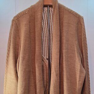 NWOT - Notations Open Front Cardigan, 2X, Tan Cable Knit Sweater, Never Worn